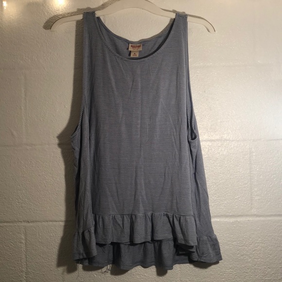 Mossimo Blue + White Striped Tank - Picture 1 of 3